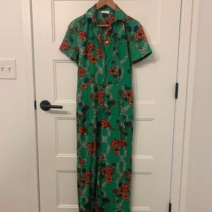 Sandro floral green jumpsuit size S (36)